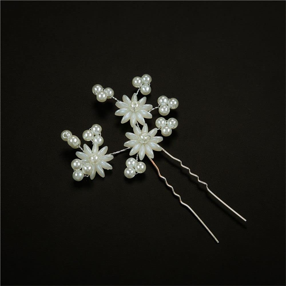 Desconocido Tiara de dama de honor con diamantes de imitación, accesorios de joyería de boda, horquillas de perlas para el pelo, tiara de dama de honor (7