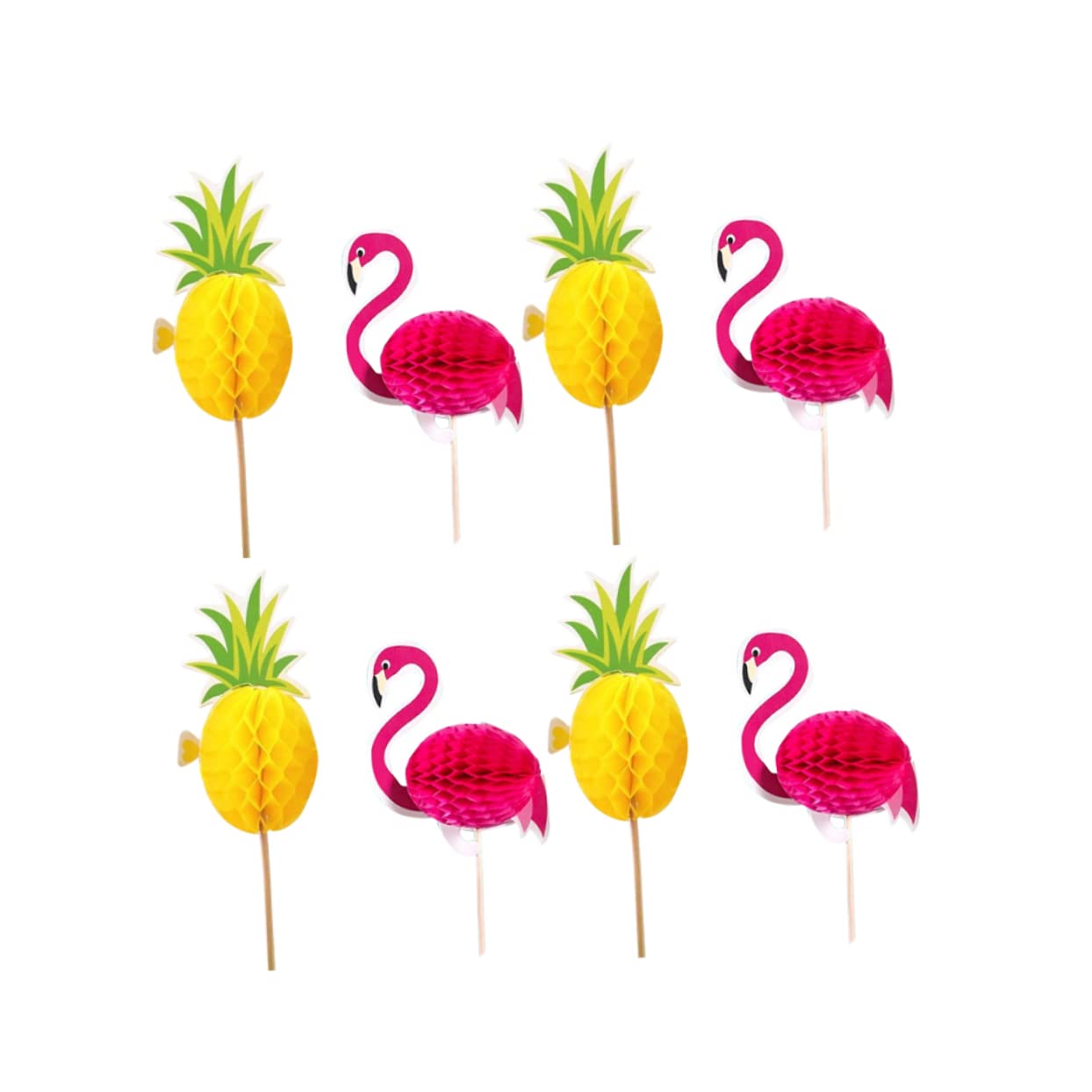 ORFOFE Pics à Gâteaux en Plastique Flamant Rose et Ananas 20pcs pour Décoration de Cupcakes et Gâteaux Lors de Fêtes d'anniversaire