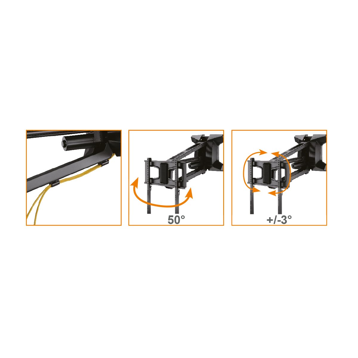 myWall HP60L - Soporte de Pared motorizado para Pantallas Planas de 37" a 70" (94-178 cm), Capacidad de Carga de 35 kg, motorizado, Mando a Distancia Giratorio