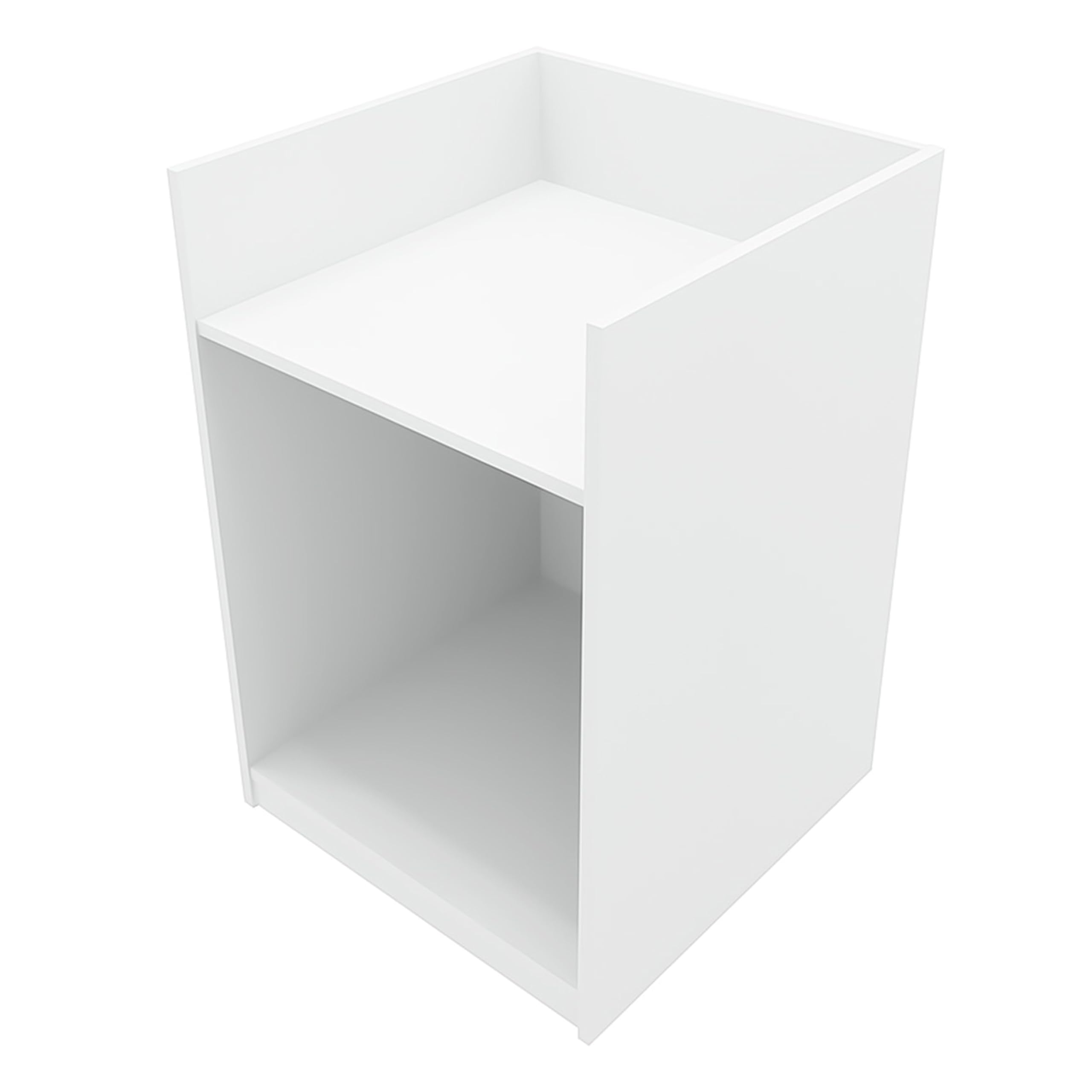 Comptoirs de Vente MDF Blanc à LED Blancs Ensemble Astro CM60 TB60 K1200 3 Unités de Rangement Étagères Internes Portes Coulissantes Verouillables Réception Bureau Vêtements Bijoux [Clés INCLUS]