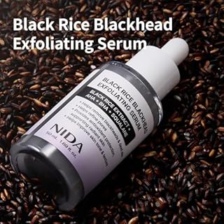NIDA Black Rice Blackhead Exfoliating Serum | 1.69 fl.oz., 50ml | Daily Soft Exfoliating Face Scrub Dead Skin Cells Remover for All Skin Types korean skin care