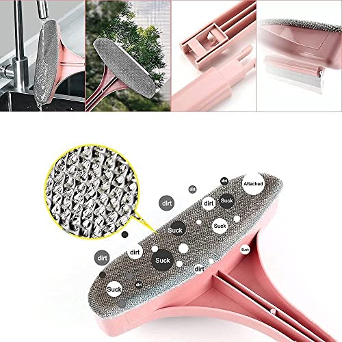 Image of 2 in 1 Window Cleaner Brush Glass Cleaning Scraper, Mesh Screen Cleaner, Window Screen Cleaning Brush Washing Equipment, Window Cleaner Tool with Wet and Dry Dual-Use