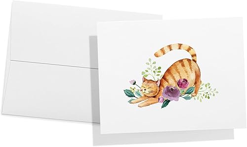 Miniatura 8 de Twigs Papel  Tarjetas de felicitación de gatos surtidos  Tarjetas de papelería con sobres, tarjeta de agradecimiento, tarjetas de notas en blanco,