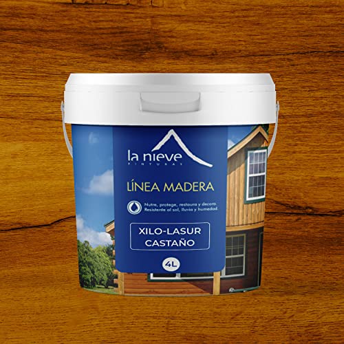 Barniz protección acrílico madera Xilo-Lasur interior y exterior (4 litros, Castaño)
