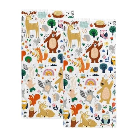 Vantaso Woodland Animals Bath Hand Towels Set Cover