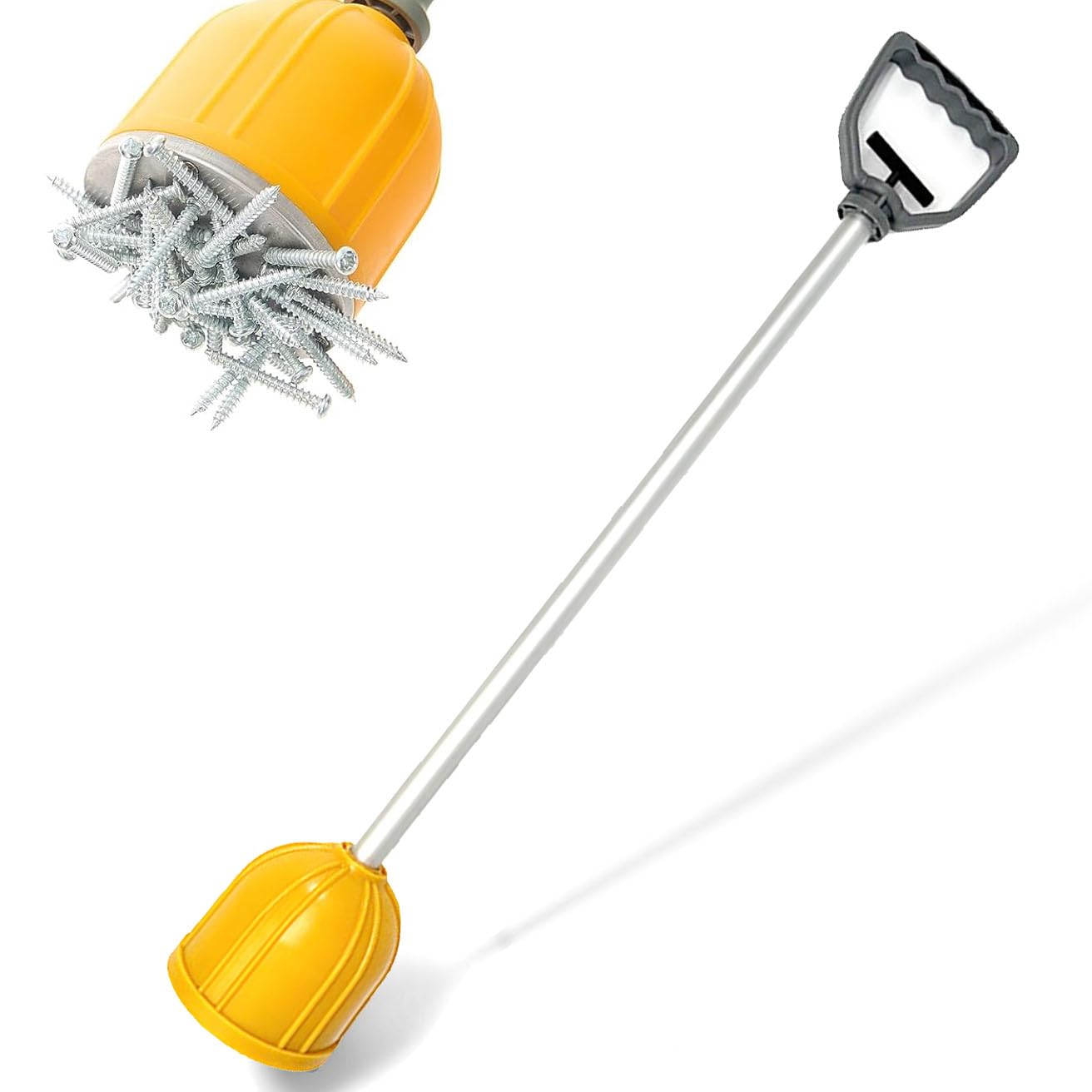 Magnetic Pickup Tool - Heavy Duty Nail Magnet Sweeper with Quick Release, Handheld Magnetic Nail Sweeper for Screws/Nuts/Tacks/Metal Scraps, Bulk Parts Lifter & Workshop Cleanup Tool