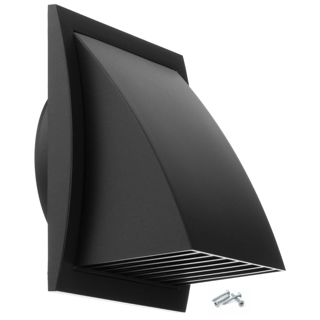 Steinberg14 Men's Anthracite 125Mm / 5'' Plastic Cowled Hooded Air Ventilation Wall Grille With Round Spigot And Wind Baffle Backdraught Shutter