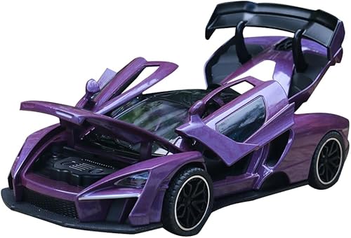 JaBuBeaGup Coche de aleación modelo 132 McLaren coche de simulación de retorno de metal con luz de sonido, adecuado para niñas y niños como regalos