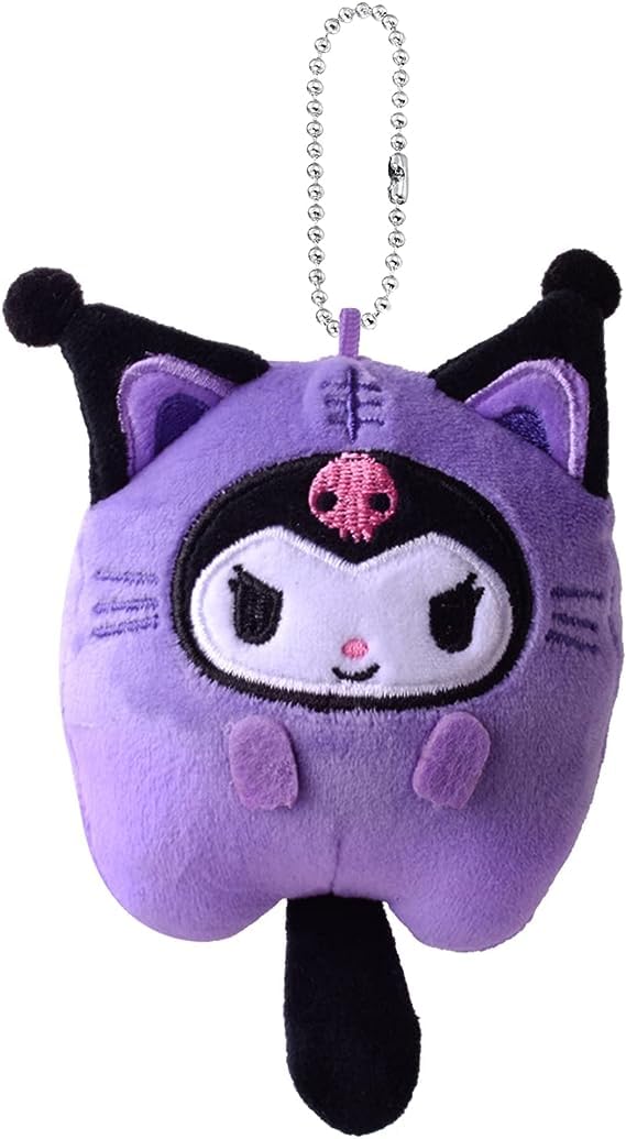 CGCHAONI Kuromi Plush Keychain: Cute Doll Keyring with Stuffed Key Pendant Charm – Perfect for Handbags, Backpacks, Cars | Great for Graduation Party Favors 10cm (purple)