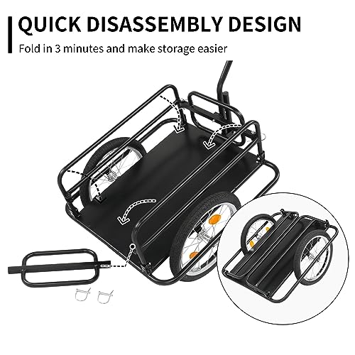Ktaxon Foldable Bike Trailer, Bicycle Trailer with Unmatched
