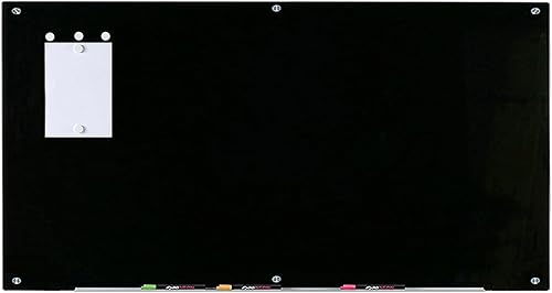 Miniatura 8 de Audio-Visual Direct Juego de tablero magnético de borrado en seco de cristal negro (3 x 2 pies, calendario negro)