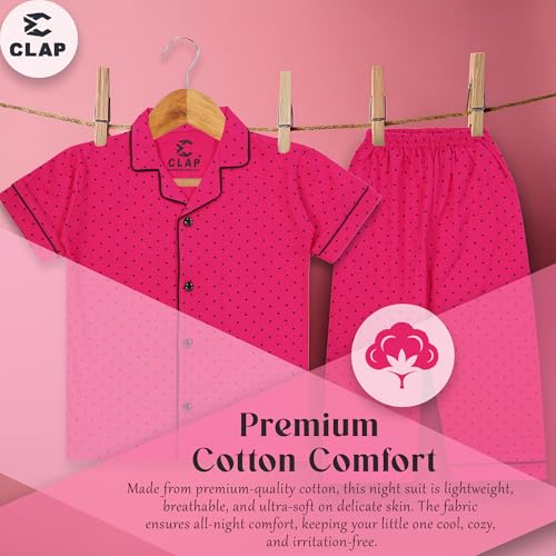 Image of CLAP Kids Cotton Printed Half Sleeves Night Suit