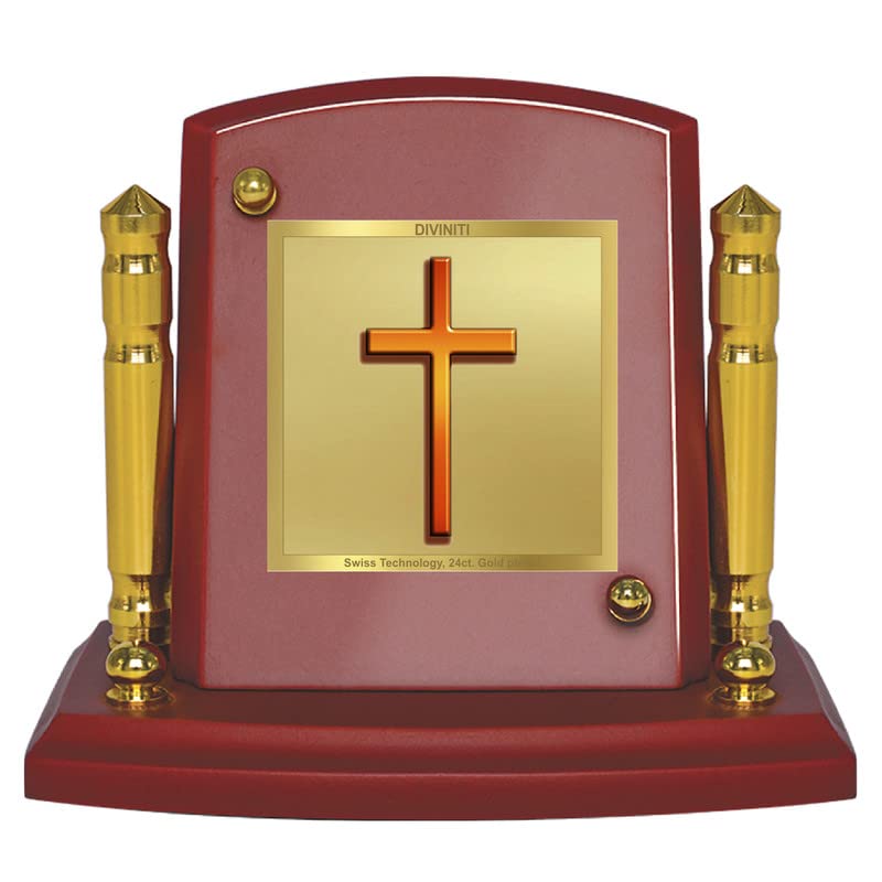 Cadre photo Holy Cross idole en bois et or pour décoration