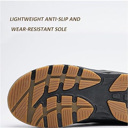 Snow Boots Mens Waterproof Winter Boots, Winter Shoes Men, Fur Lined Warm Slip Ankle Boots with Zipper Walking Shoes (Gray,13.5)3