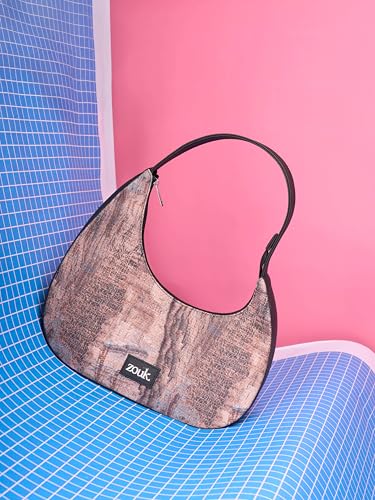 Image of ZOUK Pixi Small Shoulder Bag | Vegan Leather Evening Bag for Women with Shoulder Strap, Zip Closure & Water-Resistant Lining | Stylish Handcrafted Purse |