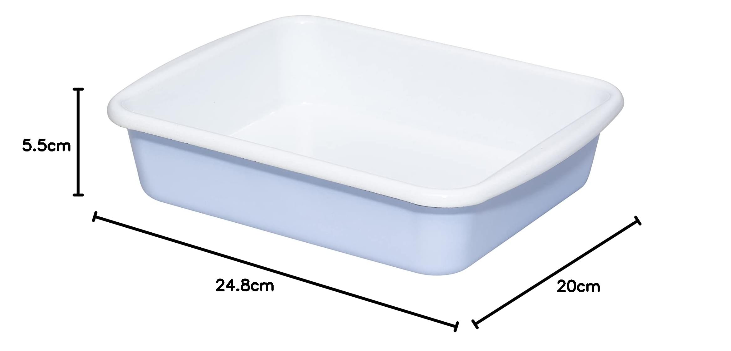 Riess, 0397-127, Minibackofenform 24.8 x 20 x 5.5cm, Emaille, CLASSIC Edition NATURE BLUE LIGHT, 0,765kg, 1.6 Liter, 24,8 x 20 x 5,5cm