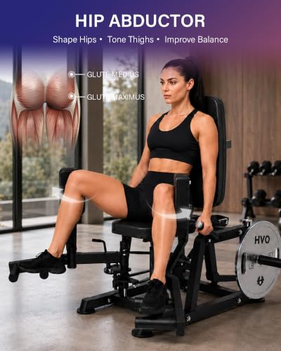 Image of HVO Hip Adduction Abduction Machine: Abductor Adductor Machine-Inner and Outer Thigh Machine Glute Machines Thigh Master for Hip Abduction with 6 Levels Gear System Glute Machines