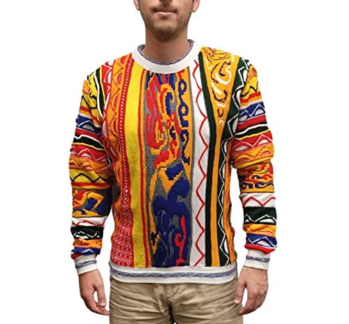 Notorious Style Sweater - Rapper Costume & Everyday Wear - 90s Hip Hop Fashion - Mens Large Multicolor