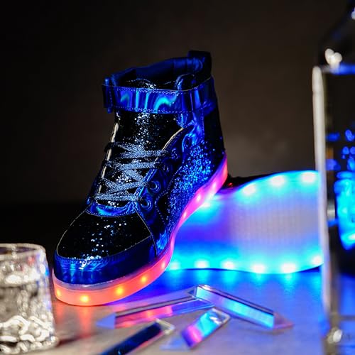 Glitter Led Shoes Light Up Shoes High Top Sneakers for Women Men Flashing Dancing Shoes for Halloween Christmas Party with USB Charging3