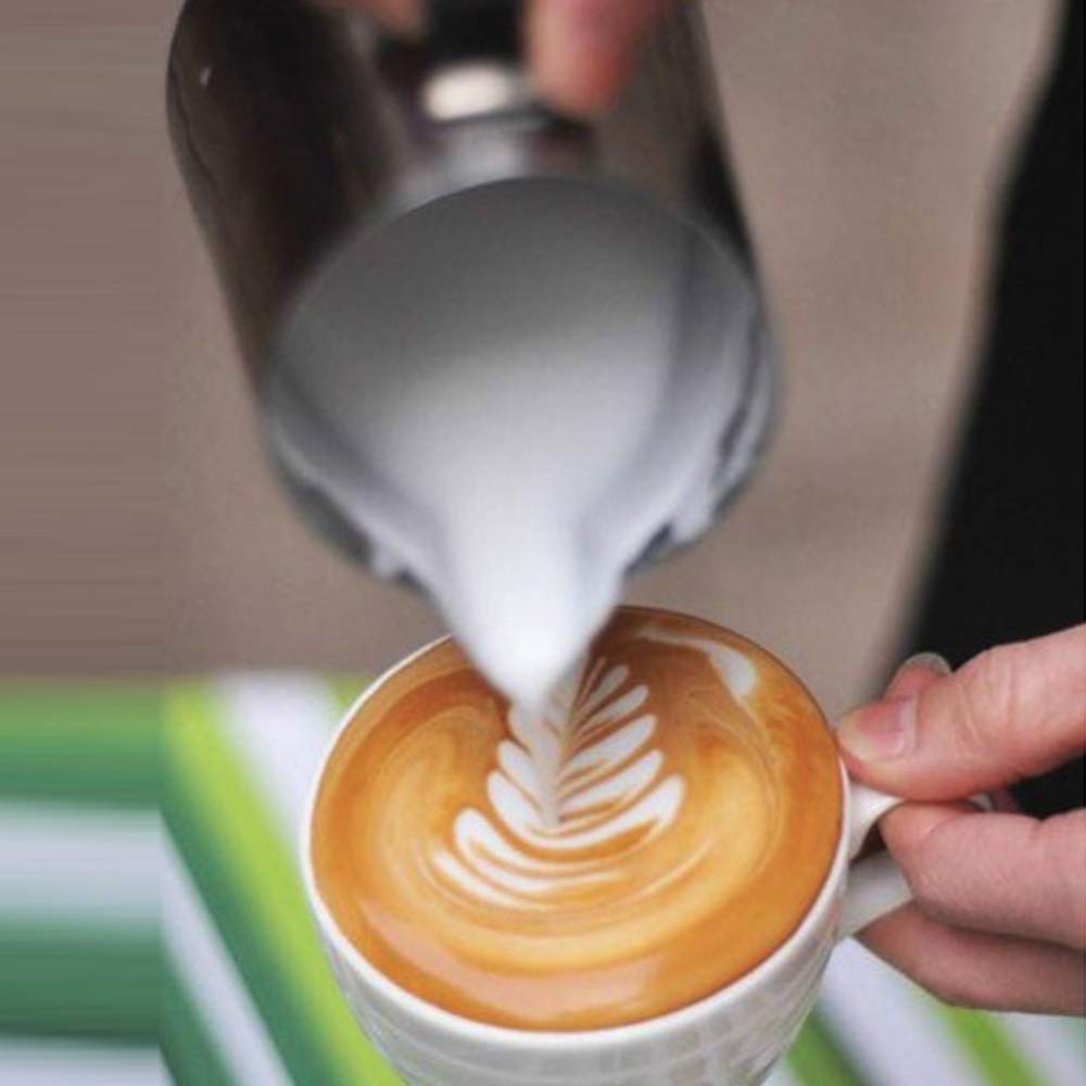 600ml Milk Jug Frothing Pitcher Stainless Steel Coffee Frothing Jug,with Thermometer, for Coffee Cappuccino Espresso Latte - Image 2