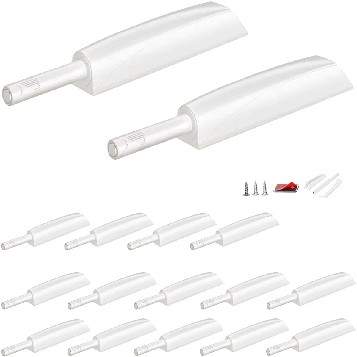 Push to Open Door Latch Cabinet Hardware CBRIVE 16 Pack Magnetic Push Latches &amp; Lock for Hidden Door Magnet Push Release Drawer Pull Tip on Closet Close Touch Locking Pop Out, White