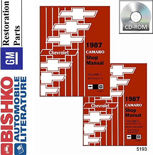 bishko automotive literature 1987 Chevrolet Camaro Shop Service Repair Manual CD Engine Drivetrain Electrical