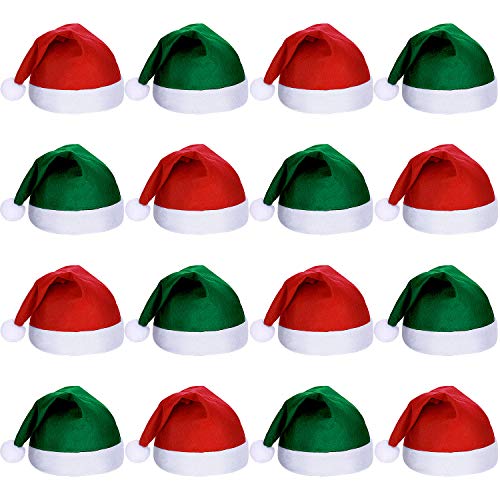 Chapeau de Père Noël SATINIOR bonnet de Santa Claus adulte en tissu non tissé 16 pièces