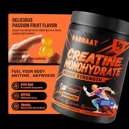 Image of NSF Certified Creatine Gummy - Creatine Monohydrate Gummies 5g for Men & Women - Boost Focus,Strength, and Endurance, Vegan, Gluten-Free, Non-GMO, 2.5 Gram Creatine per Gummy ( Passion fruit 90 ct)