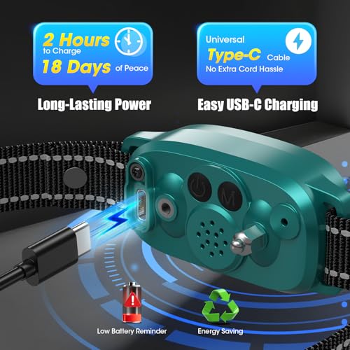 Image of Bark Collar for Small Medium Large Dogs with 5 Training Modes, Teal | AI Bark Recognition, Effective Anti Barking Device with 5 Sensitivity Levels, Rechargeable IP67 Waterproof Anti Bark Collar