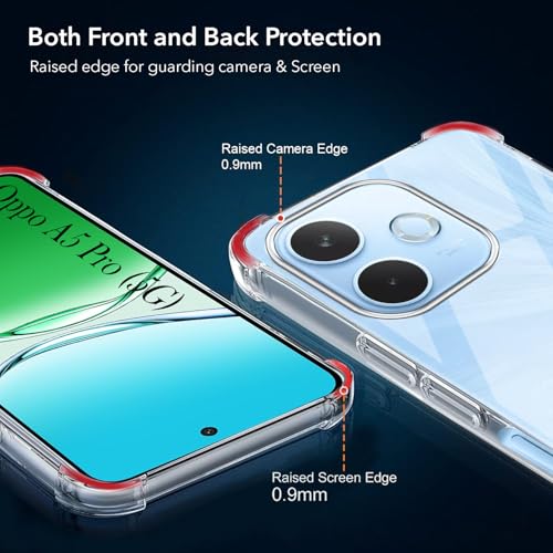Image of Jkobi Shockproof Crystal-Clear Back Cover for Oppo A5 Pro (Anti Yellow Case | Drop & Camera Protection | Hard Polycarbonate)