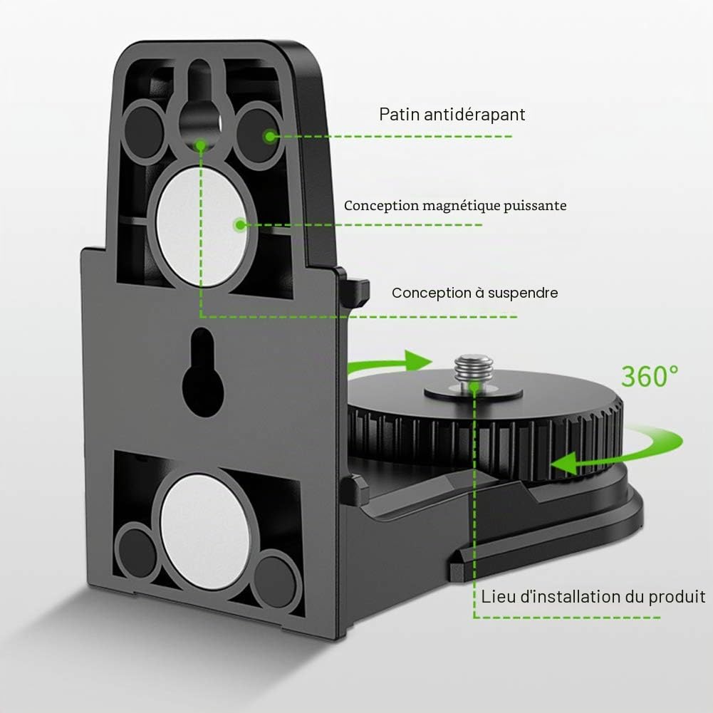 Support de niveau - Aimant puissant Rotation de 360 ​​degrés Support de niveau de support réglable Support de plafond