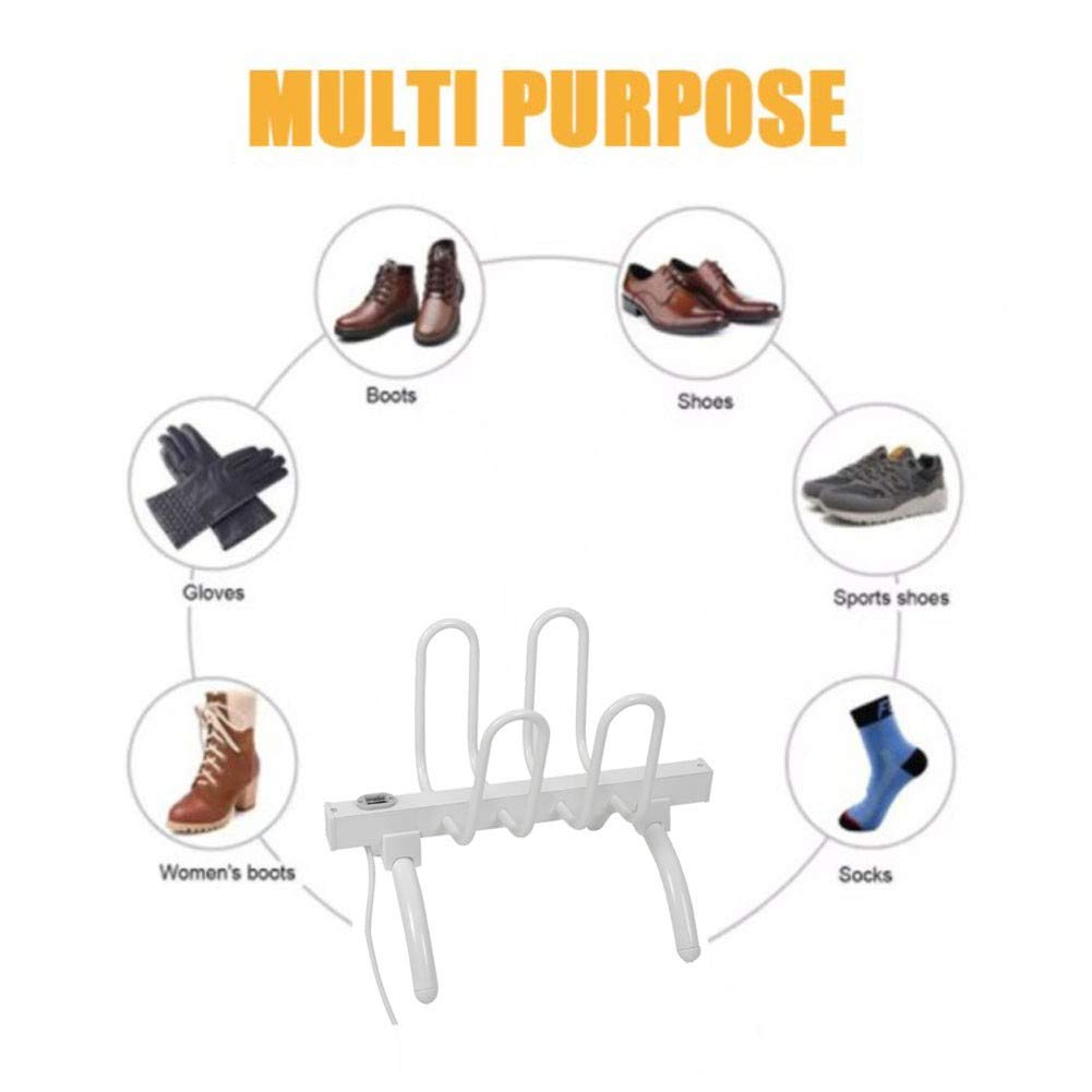 ERTYU Asciuga Scarpe Elettrico, Scalda Scarpe con 2 Paia, Scaldapiedi Deodorante Dispositivo deumidificatore per Scarpe Guanti Cappelli Calze Scarponi da sciUK Plug