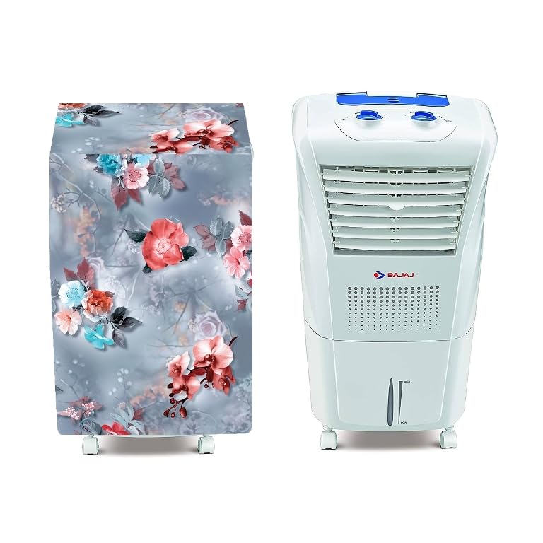 Image of Printed Cooler Cover Suitable For Bajaj Frio 23-Litres Personal Air Cooler Waterproof, Dustproof, Size (LxBxH) 48 X 38 X 78 Cm, Grey.