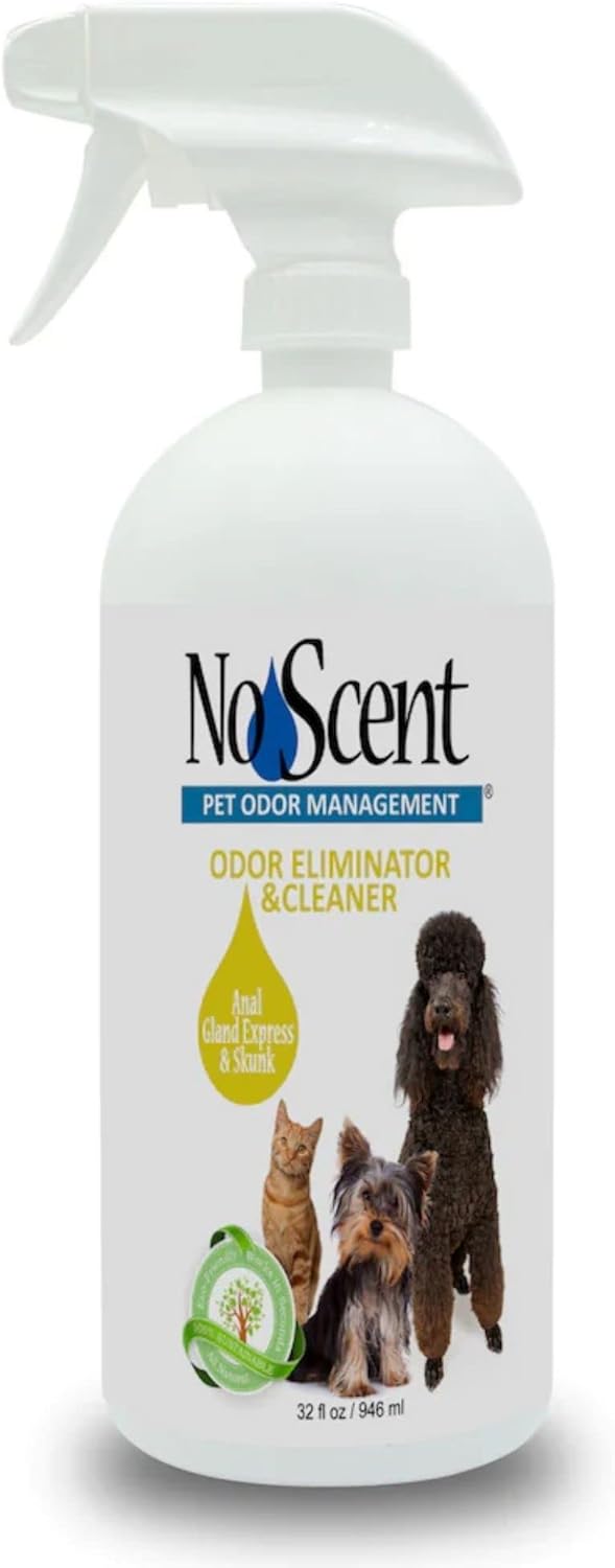 No Scent Anal Gland Express & Skunk Spray Pet Fur Cleaner for Dogs & Cats (32 Fl Oz / 946 mL)