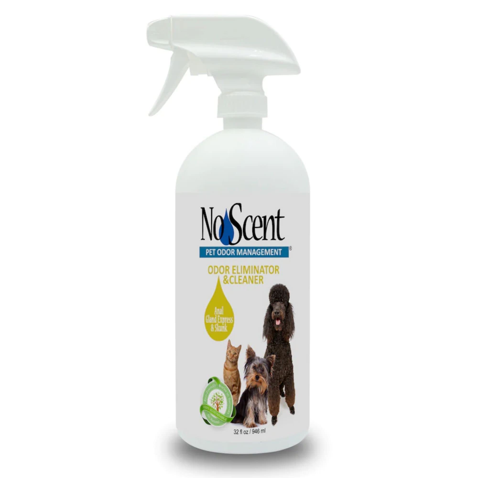 No Scent Anal Gland Express &amp; Skunk Spray Pet Fur Cleaner for Dogs &amp; Cats (32 Fl Oz / 946 mL)