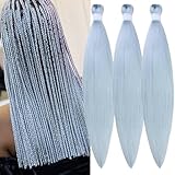 Ice Blue Braiding Hair Pre stretched Box Braids Hair Extensions for Braiding Knotless Box Braids