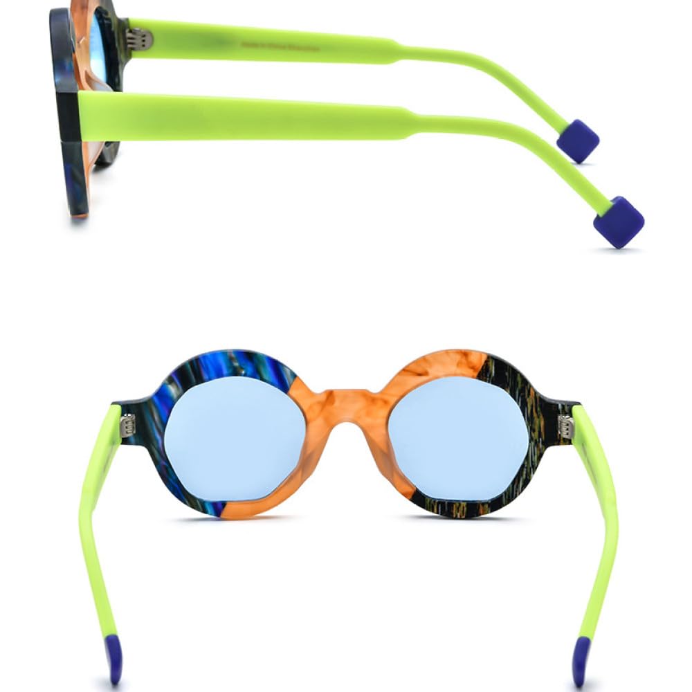 gafas de sol redondas irregulares esmeriladas polarizadas nicho UV400 gafas teñidas de conducción cara redonda