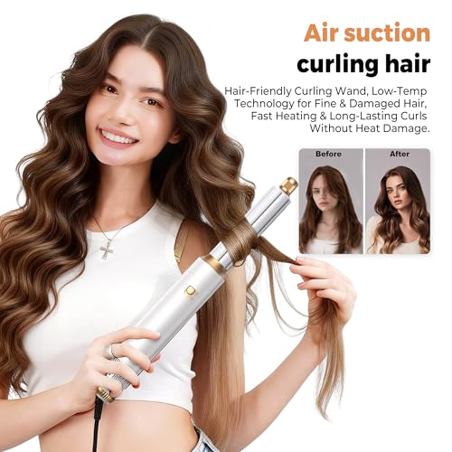 Image of 5 in 1 Hair Dryer Brush Set,Professional Hot Air Styler, Air Curling Wrap Styler,Detachable Blow Dryer Brush with Auto Wrap Curlers,Hair Styling Tools for Straight /Curl /Drying /Smoothing