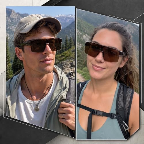 Image of HAOLOTA Fit Over Glasses Sunglasses for Men, Wrap Around Sunglasses for Driving Cycling Outdoors UV Protection