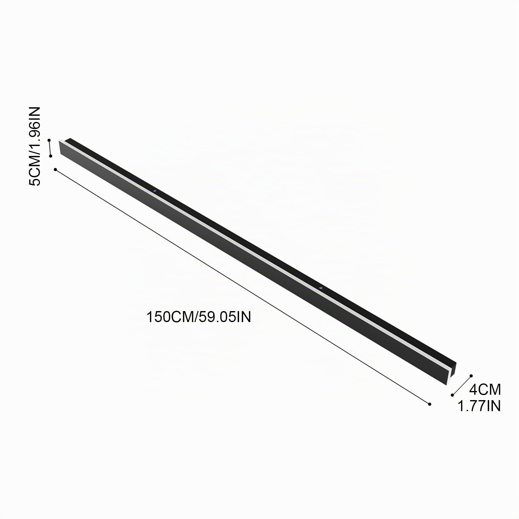 K-Bright Aplique de Pared Exterior/Interior 45W 150CM Apliques de exterior IP65 Impermeable Blanco Cálido 3000K Luz de Pared Larga para Escaleras Pasillos Balcón Patio Jardín Balcón