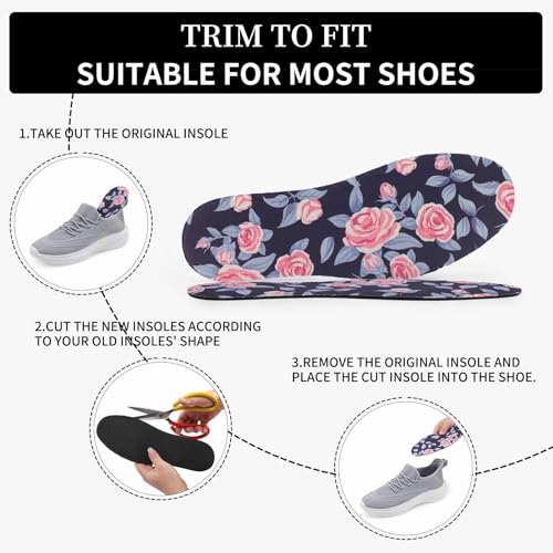Image of Barefoot Shoe Inserts Shoe Inserts for Women Thin No Show Socks Womens Insole Socks for Men Shoe Insoles Women No Show Socks Womens Rose