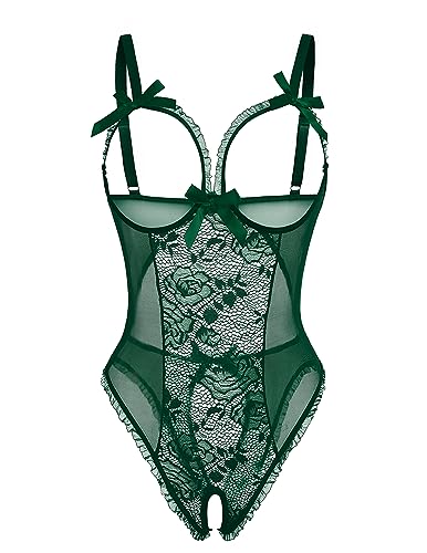 Image of Avidlove Women One Piece Lingerie Sexy Lace Babydoll Mini Bodysuit