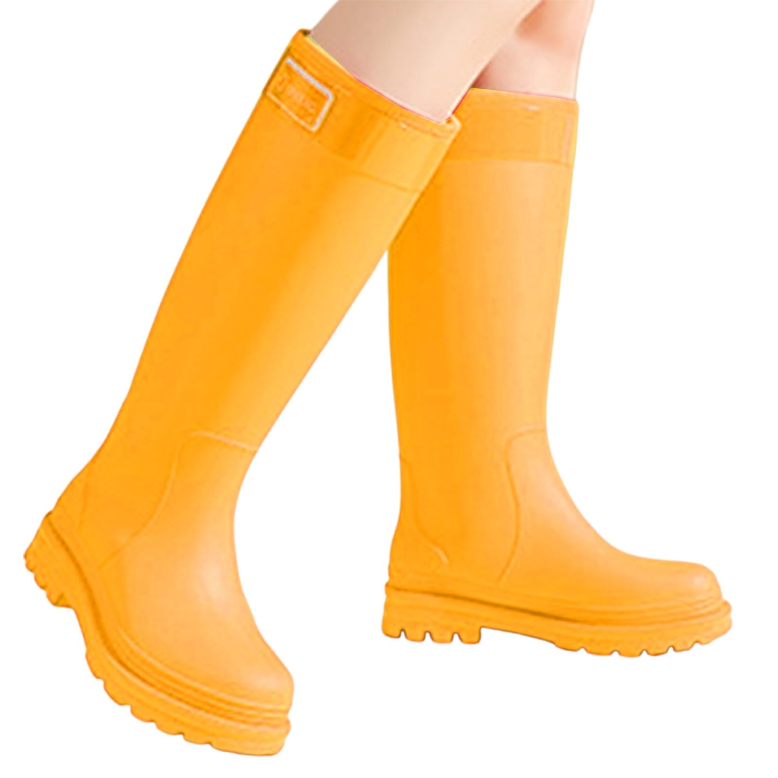 2026 Botas de lluvia para mujer, mocasines al aire libre, informales, cómodos, zapatos de tobillo de goma de tacón bajo para senderismo, camping, ropa diaria, zapatos altos negros para mujer, tacón de