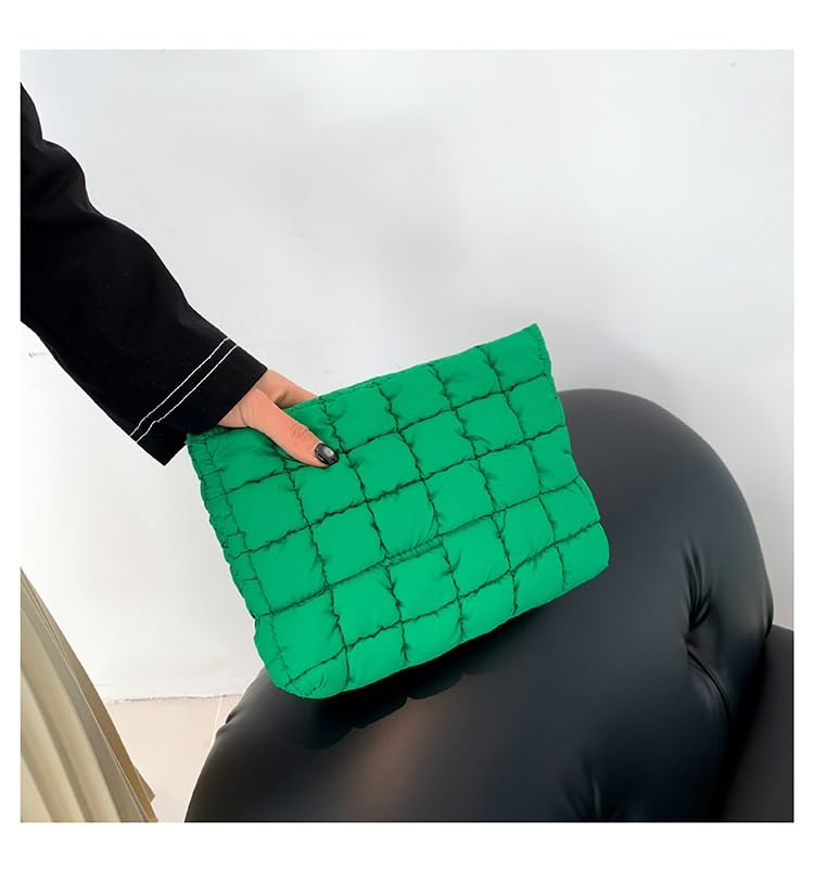 pochette trucchi Borsa da viaggio con pochette trapuntata, grande capacità, con cerniera, borsa da viaggio portatile for donna, verde viaggio(Groen)
