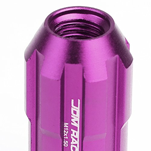 Image of DNA MOTORING LN-ZTL-9025-15-PP 20Pcs M12 x 1.5 Open End Style Wheel Lug Nuts w /Deep Drive Extension Adapter, 24mm OD /50mm H, Purple
