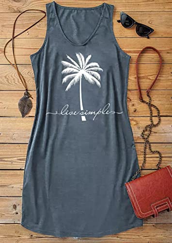 Image of CHUNTIANRAN Mini Dress for Women Swimsuit Coverup Beach Hawaiian Tank Dress | Country Concert Outifts for Women Summer Dress Vacation Outfits