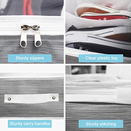 Image of Shoe Organizer Under Bed,Underbed Shoe Storage Boxes Bins,Sturdy Organizador De Zapatos,Extra Large Zapateras Organizer for Closet,Men Women Kids Shoes,High Heels,Short Boots,Sneakers,White,Set of 2
