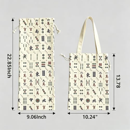 Mahjong Bags para Fichas y Bastidores, Lona Resistente miniatura 2