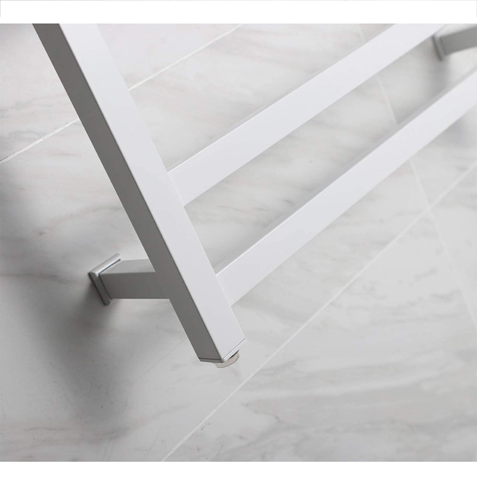 Toallero Eléctrico Calefactable para Baño, De Pared, De Acero Inoxidable 304-White-Hardwired