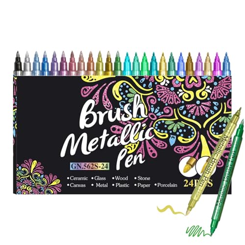 Marqueurs à paillettes avec effet contour magique pour affiches et art - 24 pcs